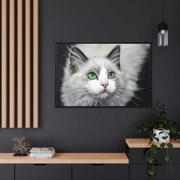 88289-539.jpg Cat with Green Blue Eyes Framed Canvas