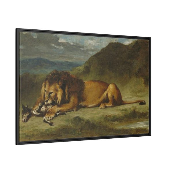 88289-55.jpg Lion Devouring a Goat Framed Canvas