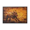 88289-551.jpg Black Labrador Runing in Field Framed Canvas