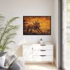 88289-553.jpg Black Labrador Runing in Field Framed Canvas