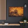 88289-554.jpg Black Labrador Runing in Field Framed Canvas
