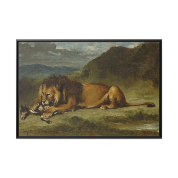88289-56.jpg Lion Devouring a Goat Framed Canvas
