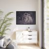 88289-618.jpg Close Up Shot of a Lion's Face in Black and White Framed Canvas