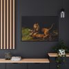 A Lion Attacking a Stag by George Stubbs Framed Canvas