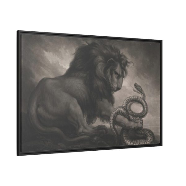 Lion and Snake by Samuel William Reynolds Framed Canvas