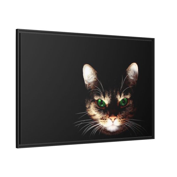 88289-630.jpg Bengal Cat in the Dark Framed Canvas