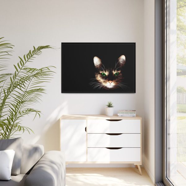 88289-633.jpg Bengal Cat in the Dark Framed Canvas