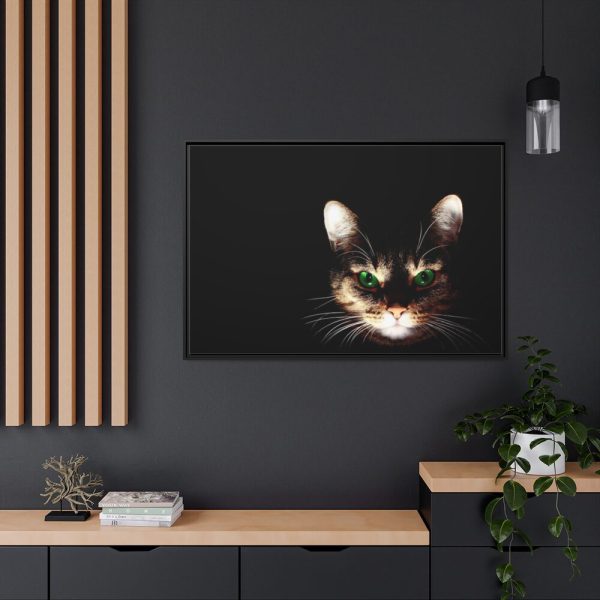 88289-634.jpg Bengal Cat in the Dark Framed Canvas