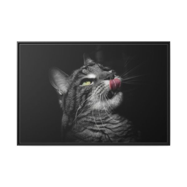 88289-641.jpg Cute Striped Cat Framed Canvas