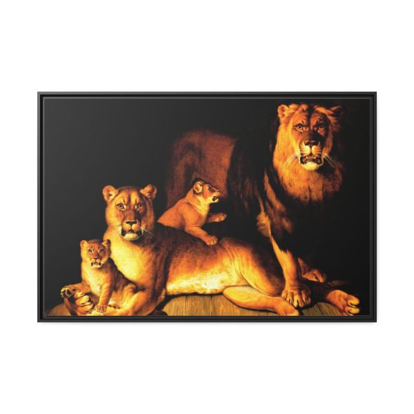 A Pride Of Lions by Jean Baptiste Huet Framed Canvas