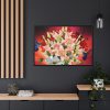 Lilies Salmon Lirios Flowers Framed Canvas