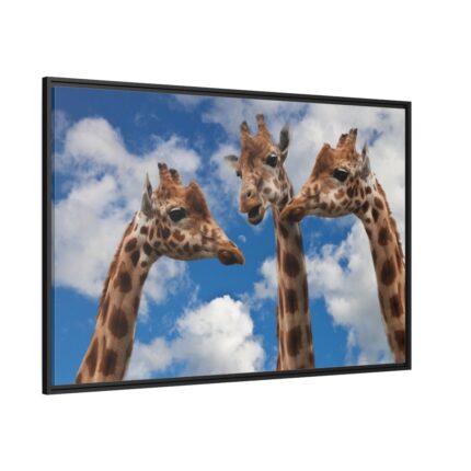 Giraffe Tower, Animal Family Framed Canvas