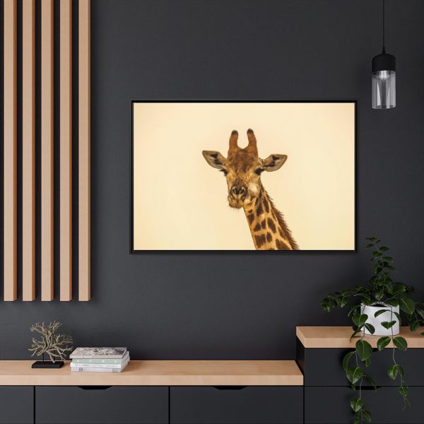 88289-719.jpg A Close up Geoffrey The Giraffe Framed Canvas