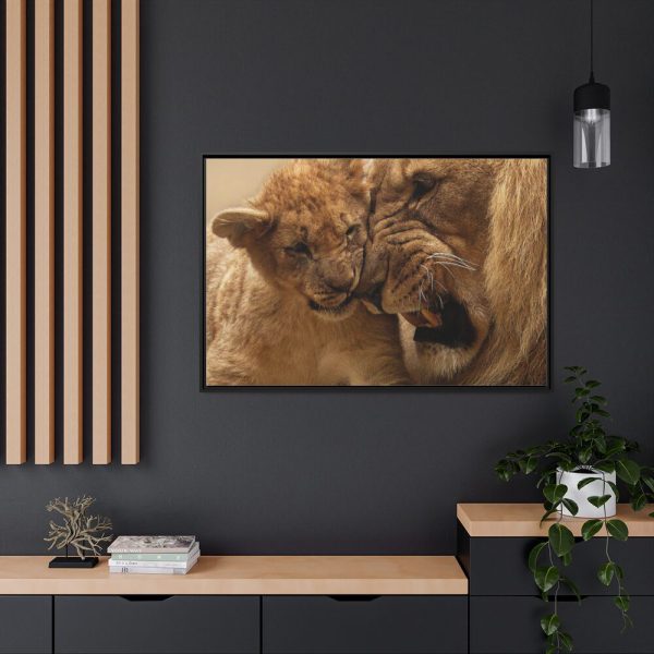 88289-74.jpg Lion Family Framed Canvas