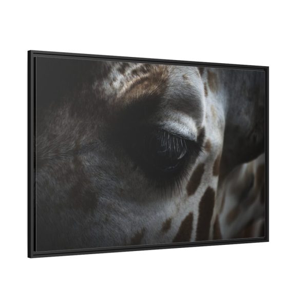 Giraffe Black Eye Framed Canvas