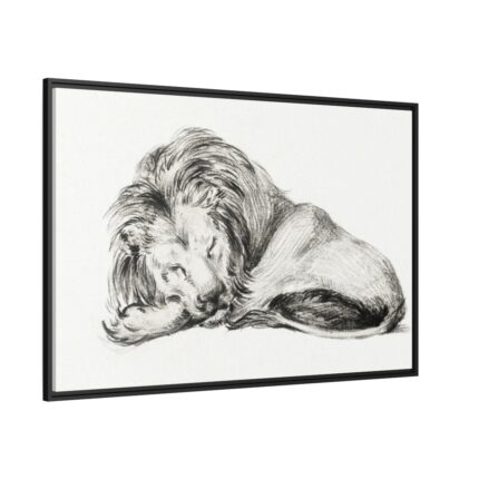 Lying Lion by Jean Bernard Framed Canvas