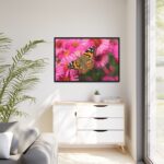 Butterfly on Pink Flower Framed Canvas - Image 4