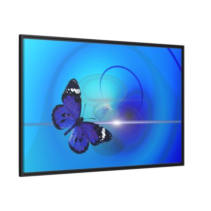 Purple Butterfly Abstract Art Framed Canvas
