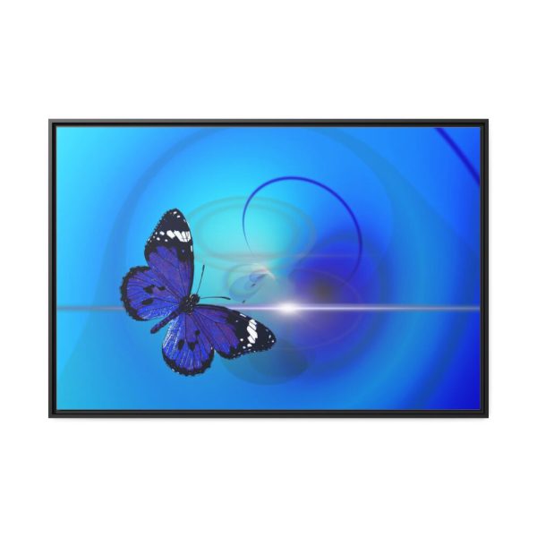 Purple Butterfly Abstract Art Framed Canvas