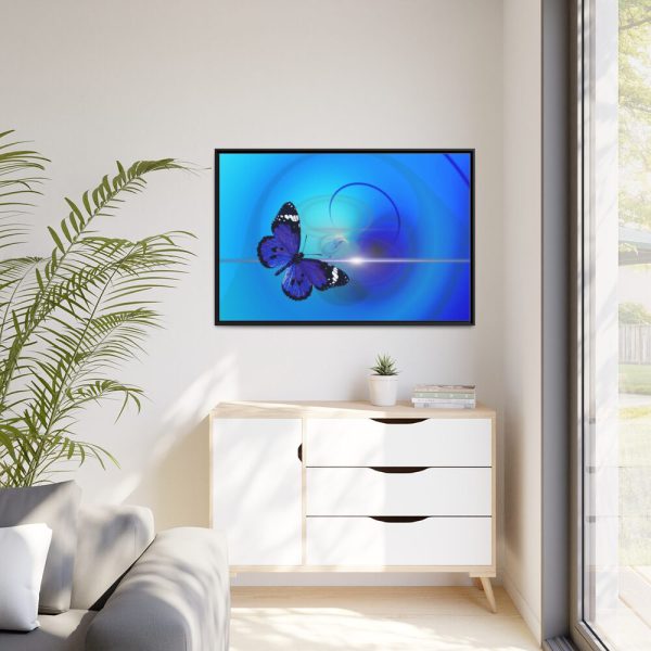 Purple Butterfly Abstract Art Framed Canvas