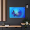 Purple Butterfly Abstract Art Framed Canvas