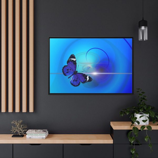 Purple Butterfly Abstract Art Framed Canvas
