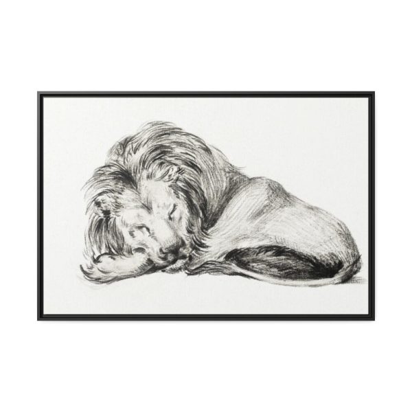 88289-76.jpg Lying Lion by Jean Bernard Framed Canvas