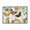 Butterfly Vintage Collage Sky Framed Canvas
