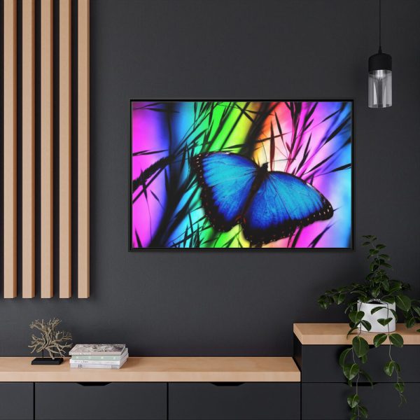 88289-779.jpg Butterfly Blue Insect Framed Canvas