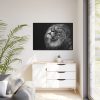 Male Lion Head Closeup Framed Canvas