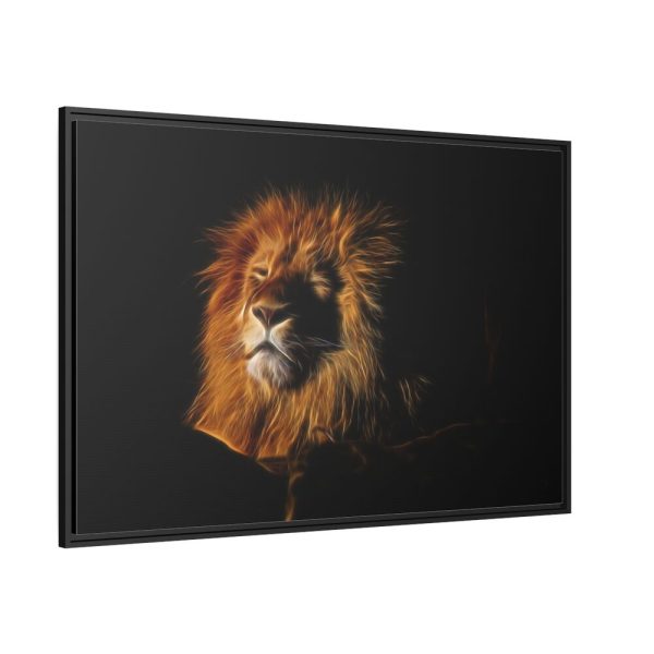 Glowing Lion Framed Canvas