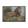 A Lion Walking by Géza Vastagh Famed Canvas