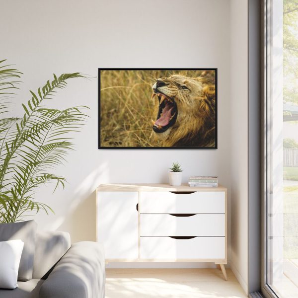 Lion Roar Wild Life Framed Canvas
