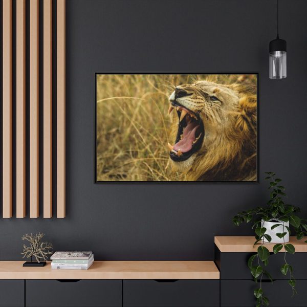 Lion Roar Wild Life Framed Canvas