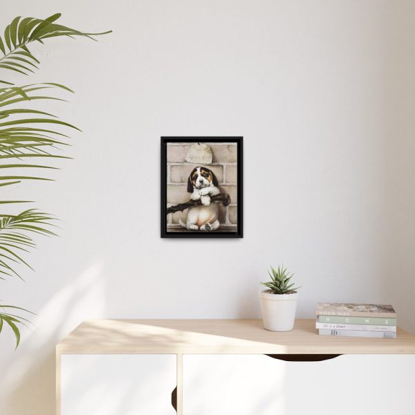 88291-3.jpg Puppy by L. Prang & Co Framed Canvas
