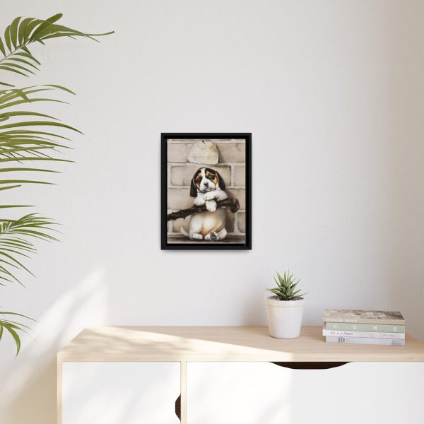 88292-3.jpg Puppy by L. Prang & Co Framed Canvas
