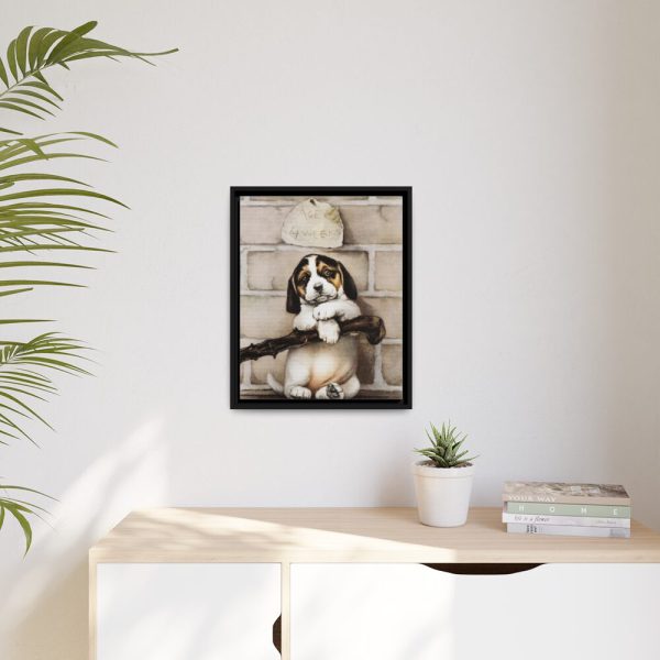 88293-3.jpg Puppy by L. Prang & Co Framed Canvas