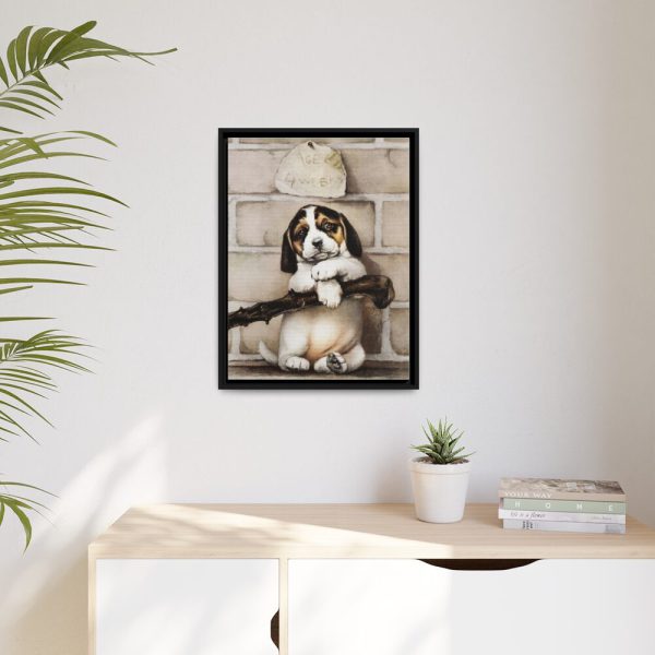 88294-3.jpg Puppy by L. Prang & Co Framed Canvas
