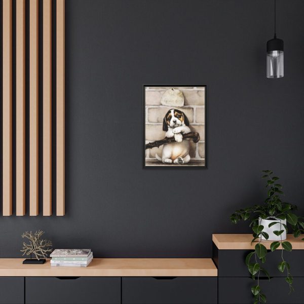88294-4.jpg Puppy by L. Prang & Co Framed Canvas