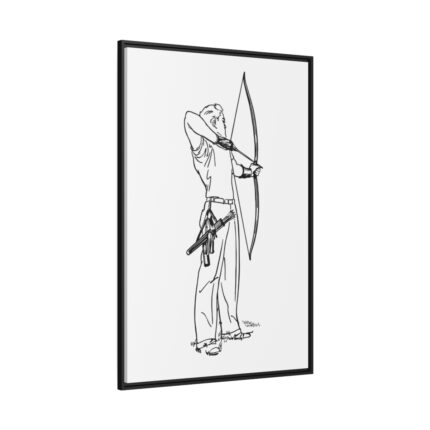 Male Archer Aiming Framed Canvas