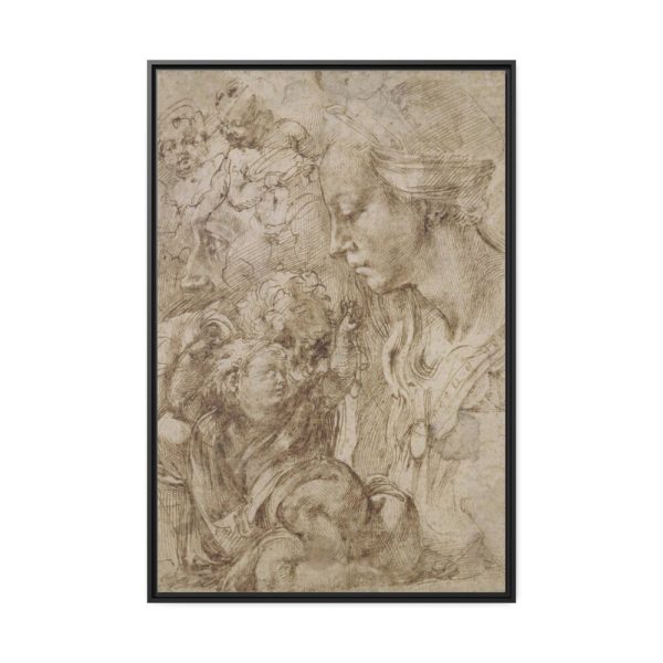 88299-201.jpg Studies for Holy Family by Michelangelo Buonarroti Framed Canvas