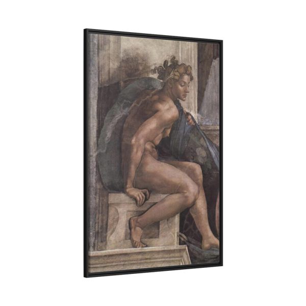 88299-205.jpg Ceiling fresco of creation in the Sistine Chapel, by Michelangelo Buoanorroti Framed Canvas