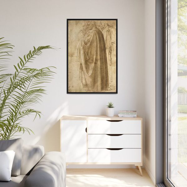 88299-223.jpg Three Standing Men in Wide Cloaks by Michelangelo Buonarroti Framed Canvas