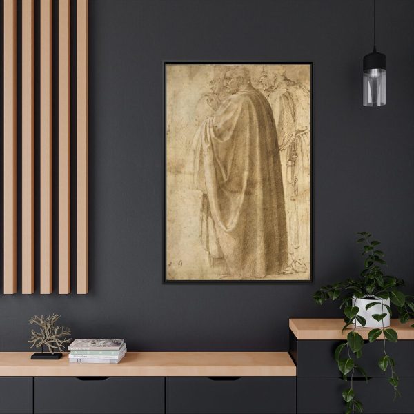 88299-224.jpg Three Standing Men in Wide Cloaks by Michelangelo Buonarroti Framed Canvas