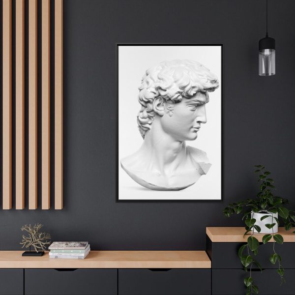 88299-229.jpg David statue's head by Michelangelo Buonarroti Framed Canvas