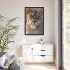 Female Lion Closeup Framed Canvas
