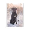 88299-316.jpg Black Dog Sitting on Snow Framed Canvas