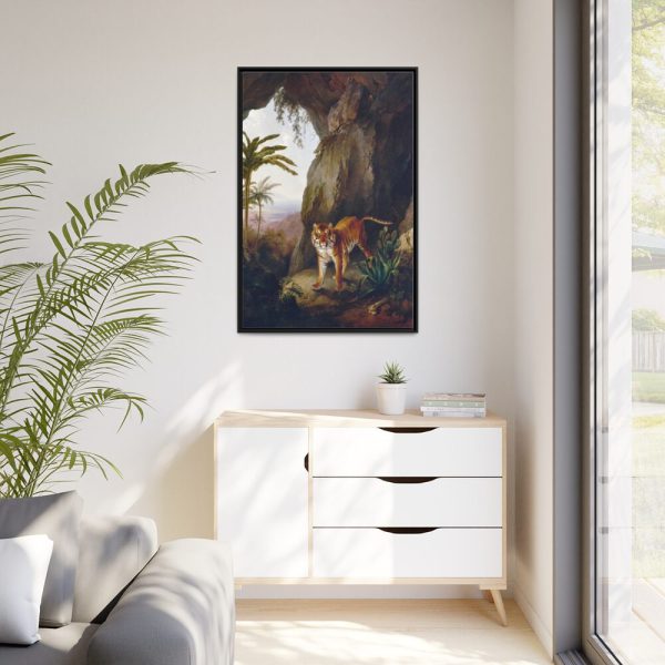 88299-343.jpg Tiger in a Cave by Jacques by Laurent Agasse Framed Canvas