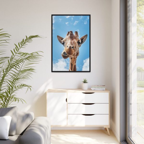88299-348.jpg An Up-Close Look at a Giraffe at the Gladys Porter Zoo Framed Canvas