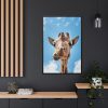 88299-349.jpg An Up-Close Look at a Giraffe at the Gladys Porter Zoo Framed Canvas